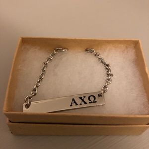 Brand new alpha chi omega axo silver necklace